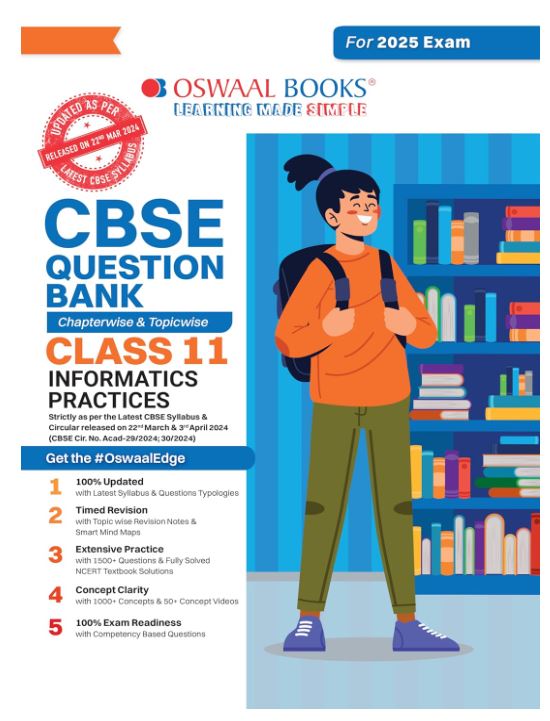 Oswaal CBSE Question Bank Class 11 Information Practices, Chapterwise and Topicwise Solved Papers For 2025 Exams
